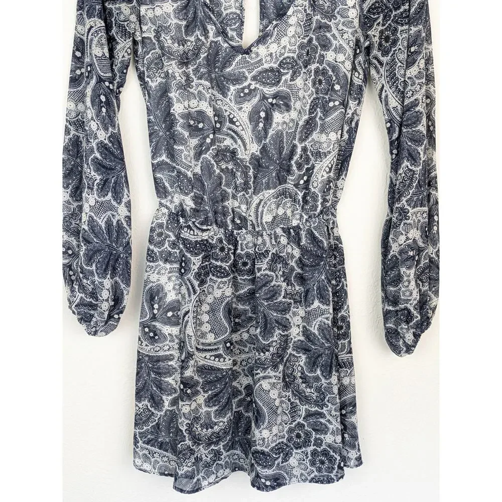 Show Me Your Mumu Rainey Dress Paisley Floral Festival Boho Blue White Size S